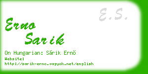 erno sarik business card