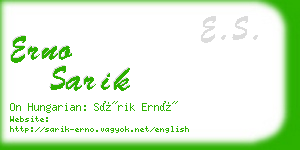 erno sarik business card